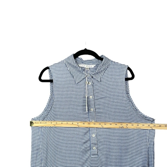 Max Studio Sleeveless Blue White Gingham Shirt Dress Women's Size XL - Picture 10 of 11